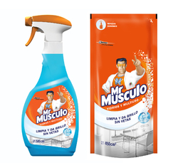 Limpiador Mr Músculo multiuso y vidrios